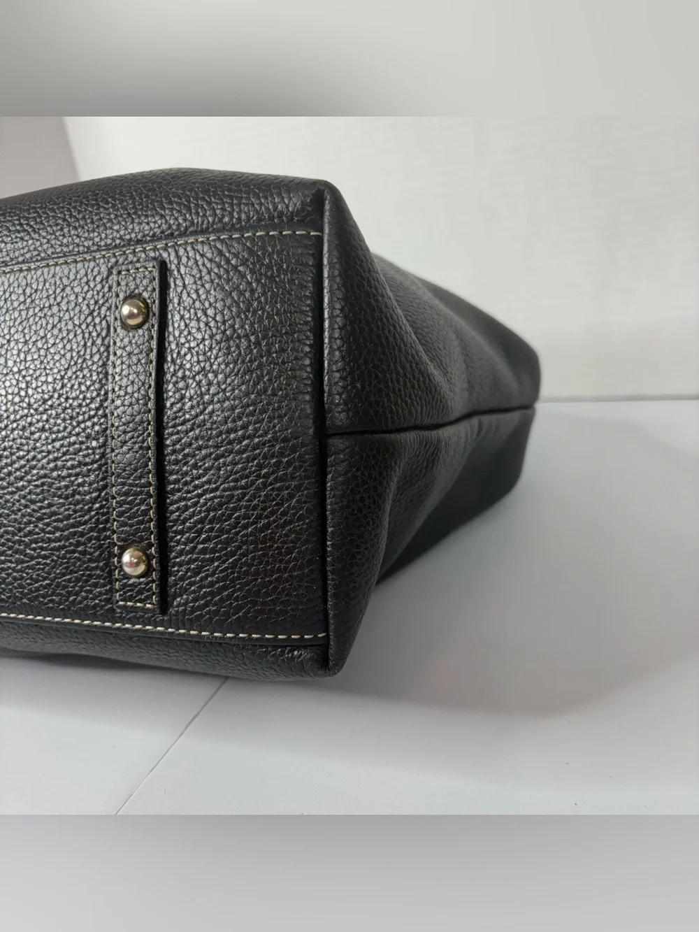 Dooney & Bourke Black Leather Shoulder Hobo Bag with Silver Hardware EUC